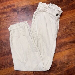 🖤Zara Taupe Ruffle Waist Trousers - Corduroy